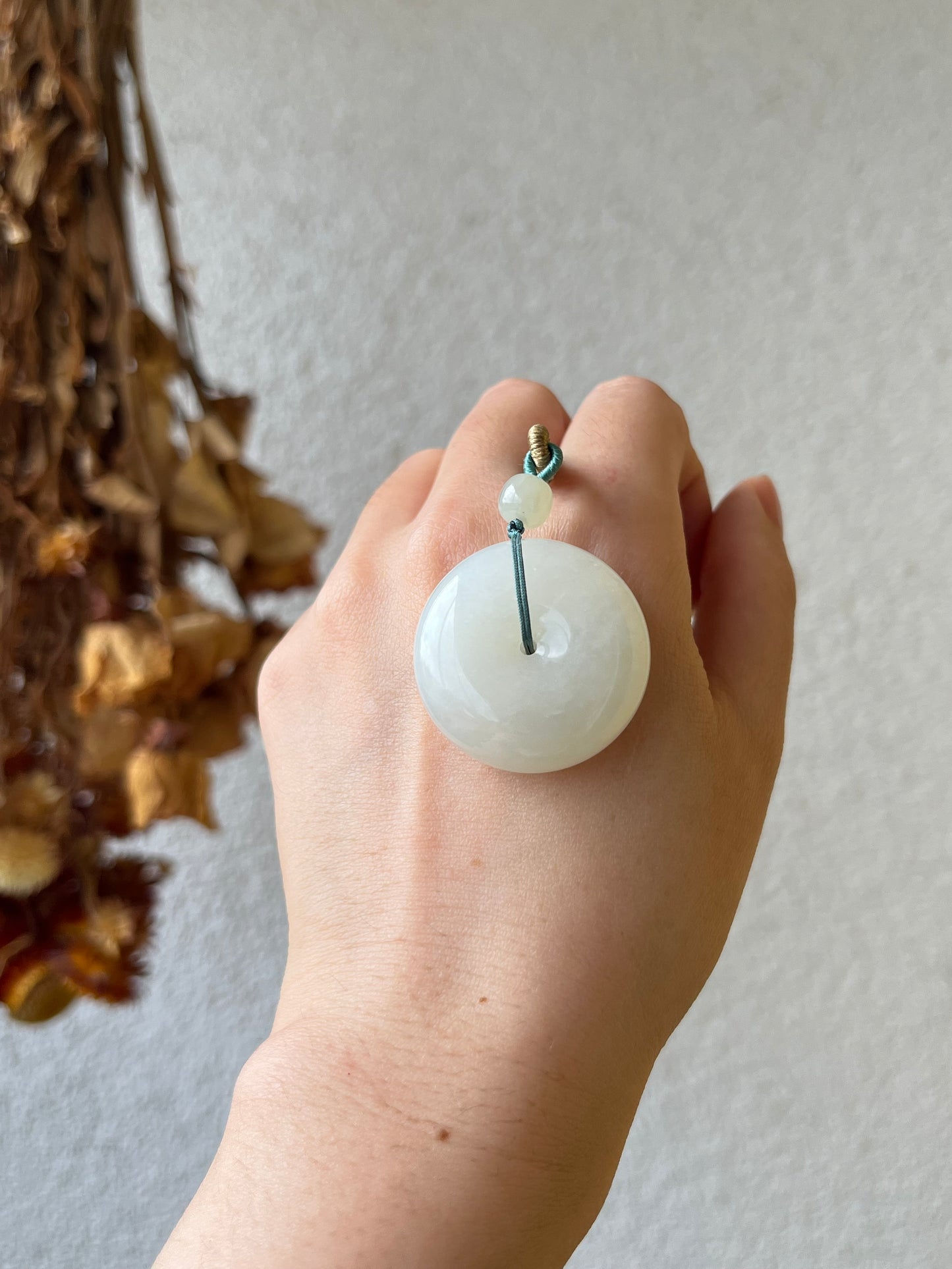 White Hetian Jade Safty Buckle, PI Pendant | 和田青海白玉平安扣