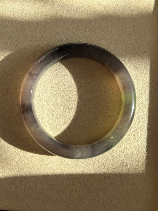 Icy Translucent Purple Hetian Jade Bangle 56mm | 和田冰葡萄紫手镯，微带翠