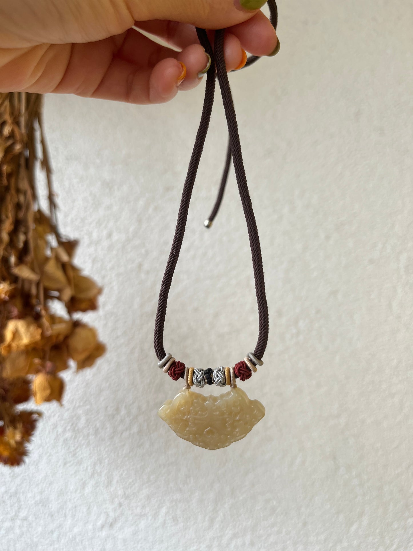 Light Brown Hetian Jade Antique-style Taotie Pattern Pendant | 和田浅糖仿古饕餮纹吊坠