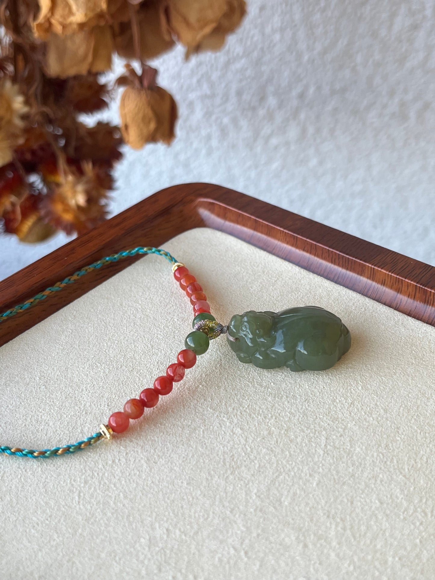 Yellowish Green Hetian Jade Pixiu | 和田青黄口貔貅