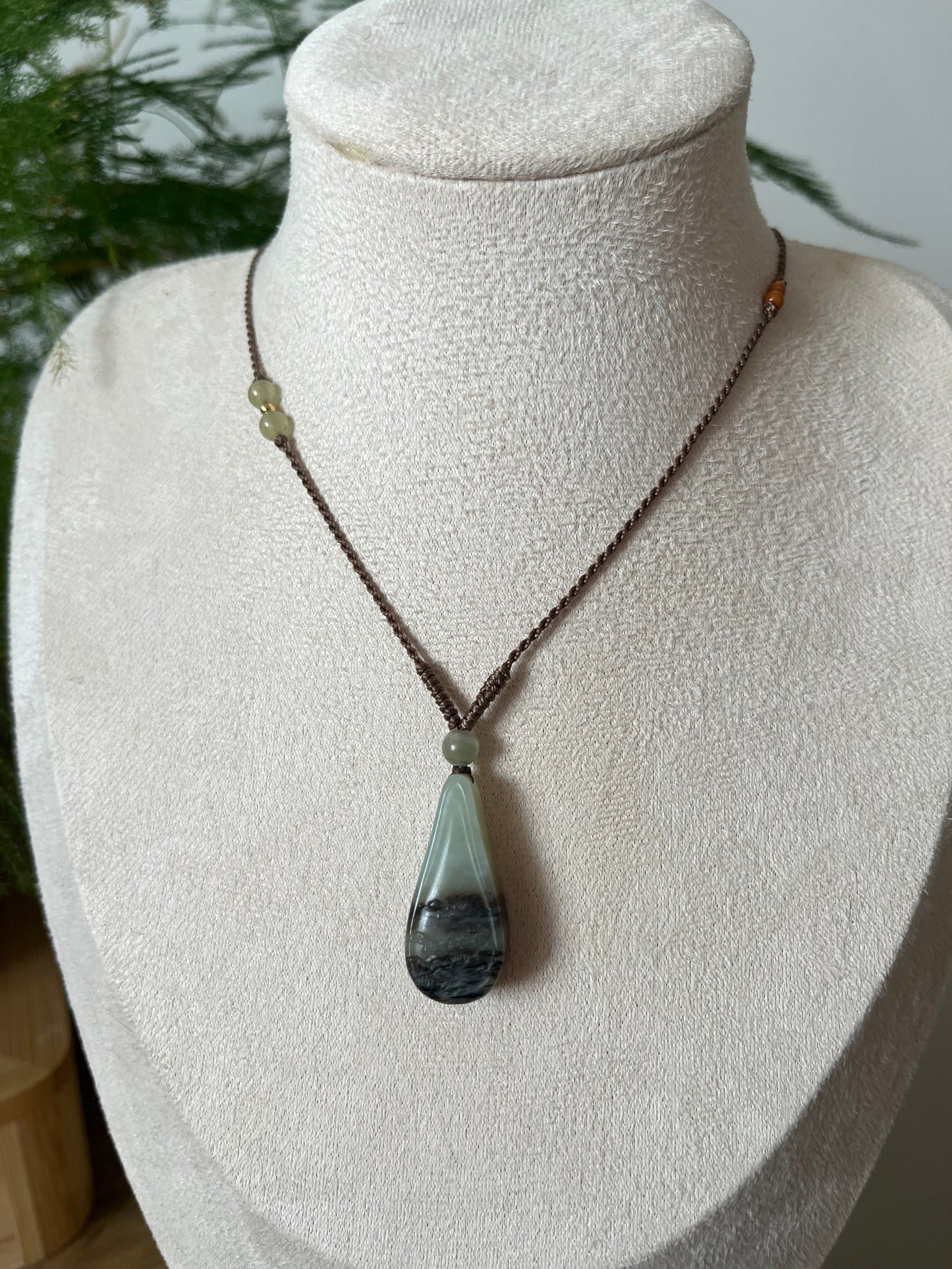 Small Hetian Jade Landscape Pendant | 和田青花小山水吊坠