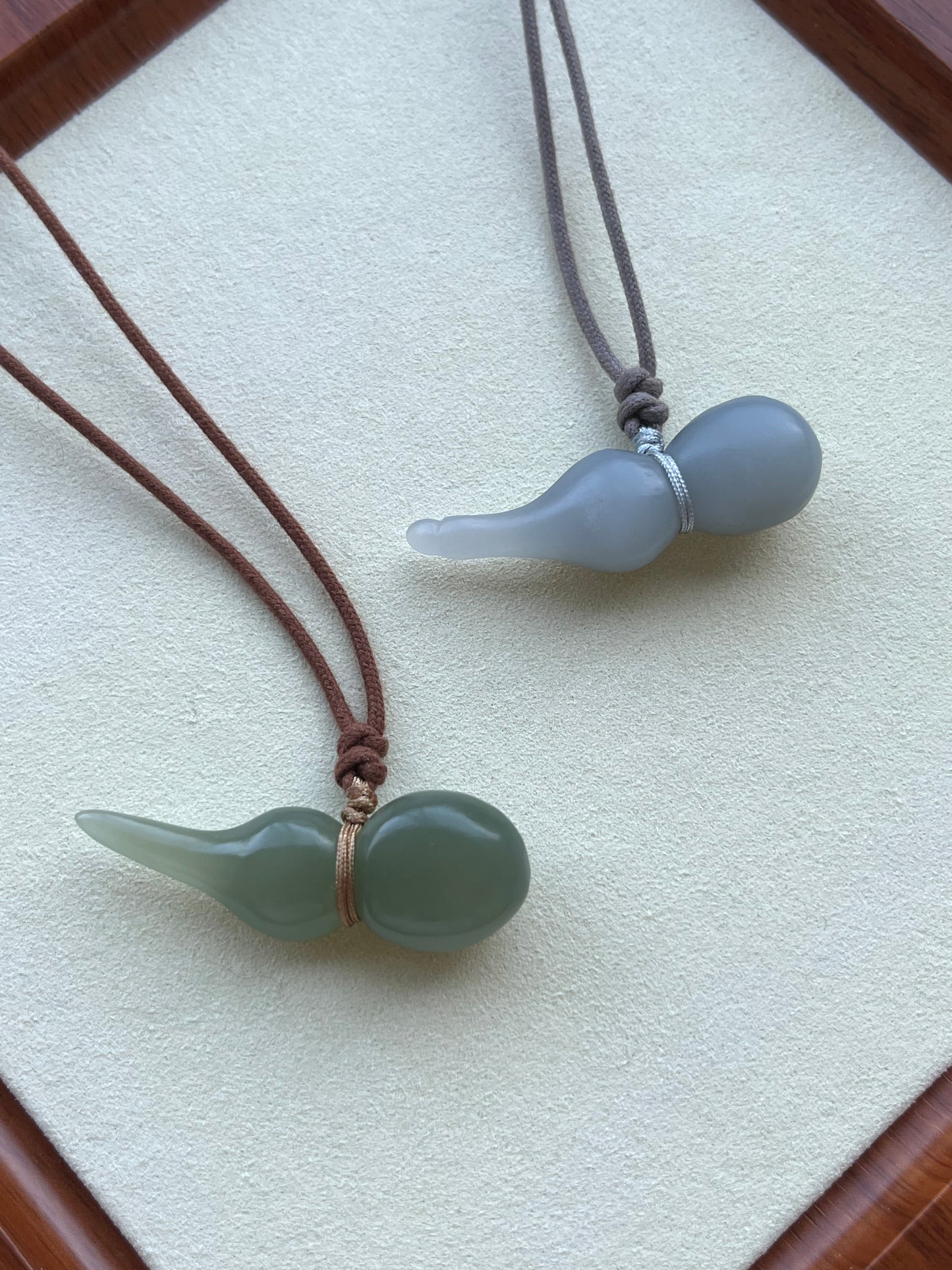 Hand Carved Hetian Jade Hulu Pendants