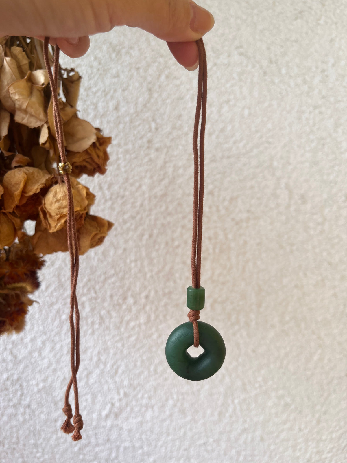 Antique-style Green Hetian Jade Safty Buckle, PI Pendant