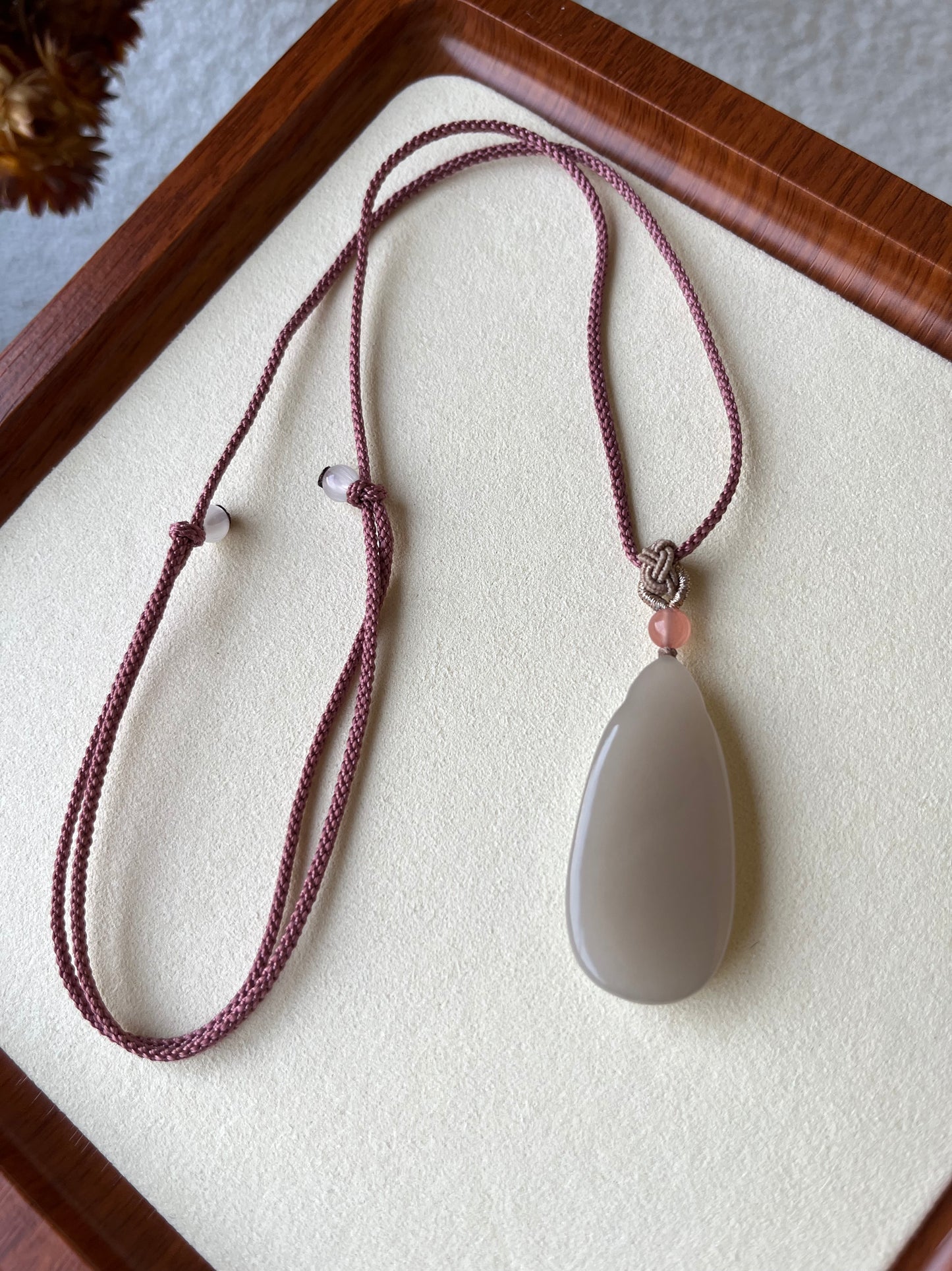 Pink Hetian Jade Flat Pendant | 和田粉无事牌