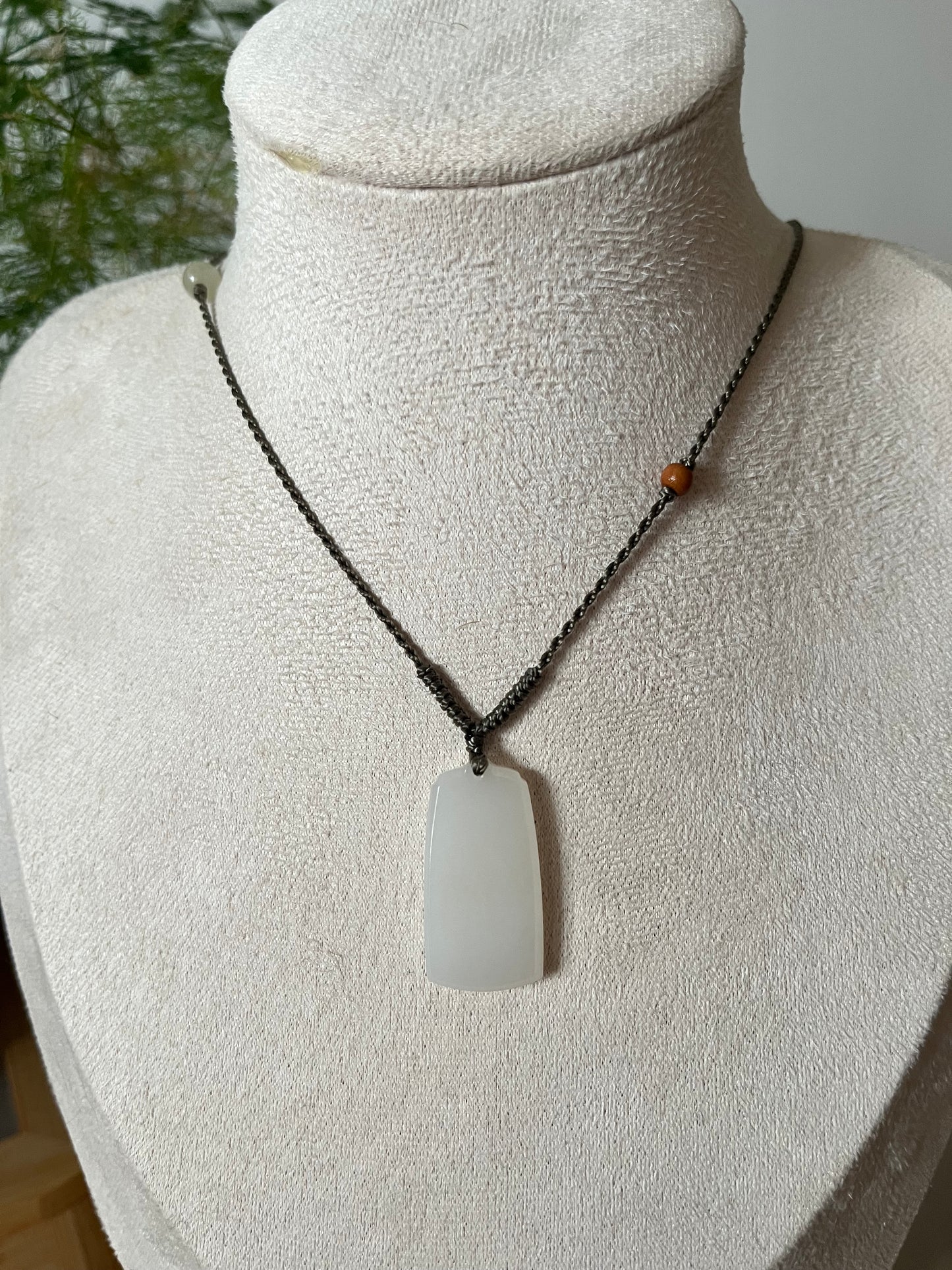 Small Hetian Jade Mutton Fat Flat Pendant