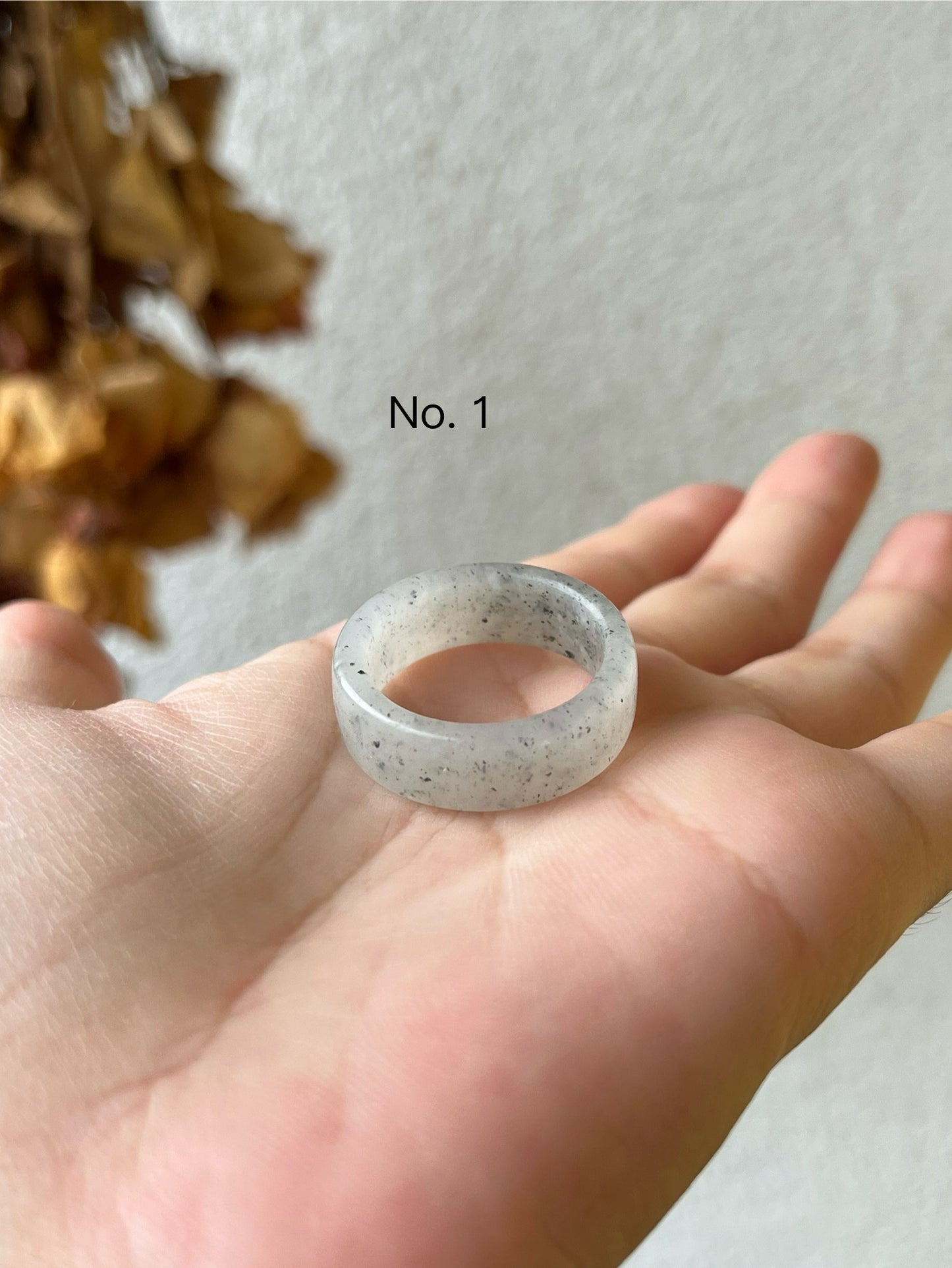 Qinghua Hetian Jade Rings | 和田点墨青花戒圈