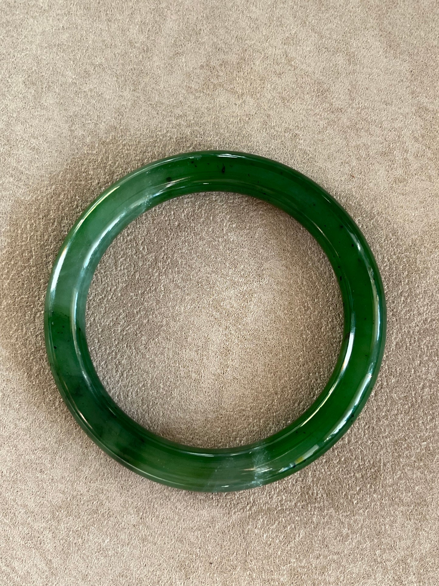 Green Hetian Jade Bangle 59mm | 碧玉手镯
