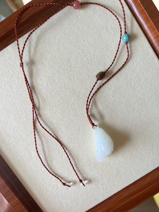Mutton Fat Magnolia Pendant