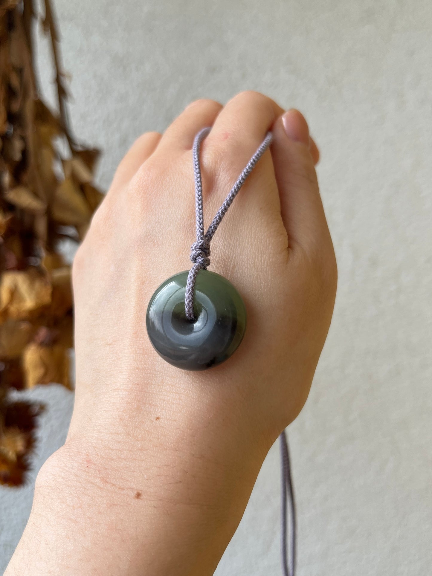 Purple and Green Two-tone Hetian Jade Safty Buckle, PI Pendant | 和田紫翠双色平安扣