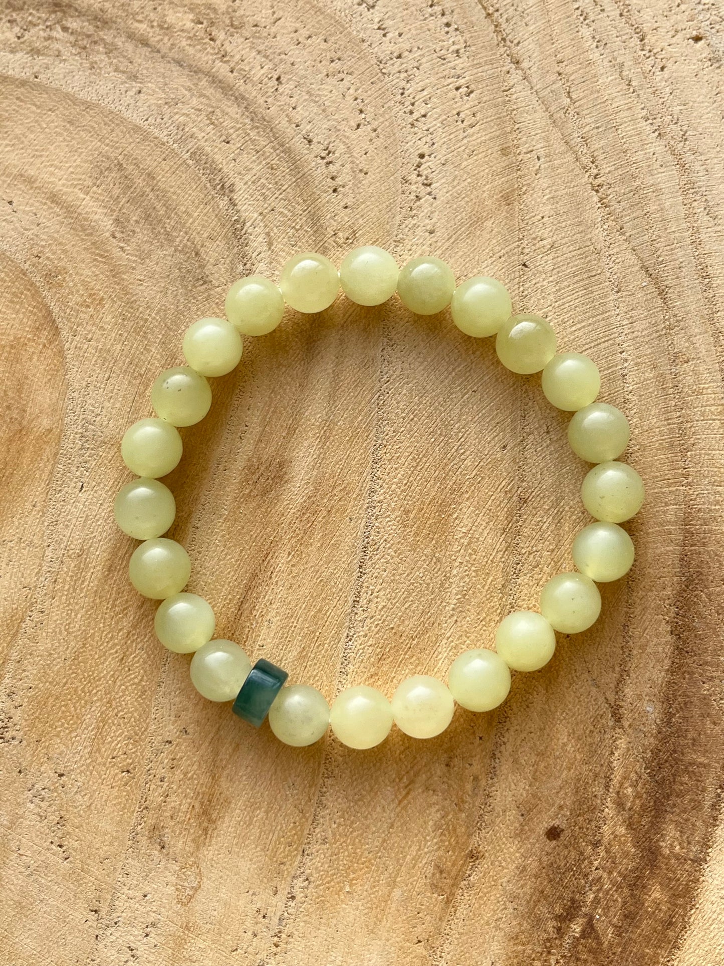 Natural Yellow Hetian Jade Bracelet with 8mm Beads, 和田黄玉手串