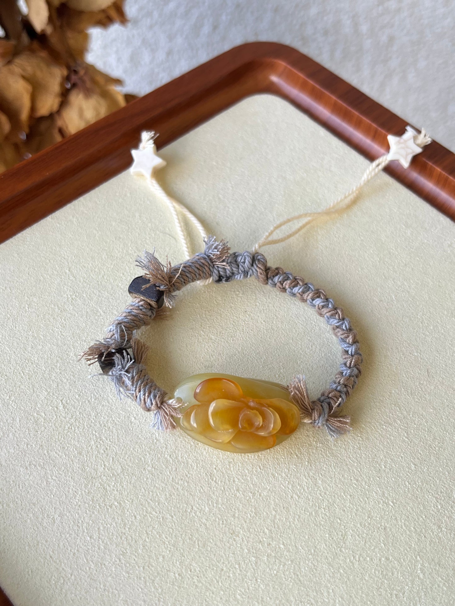 Handmade Bracelets with Hand Carved Xiu Jade Pendants