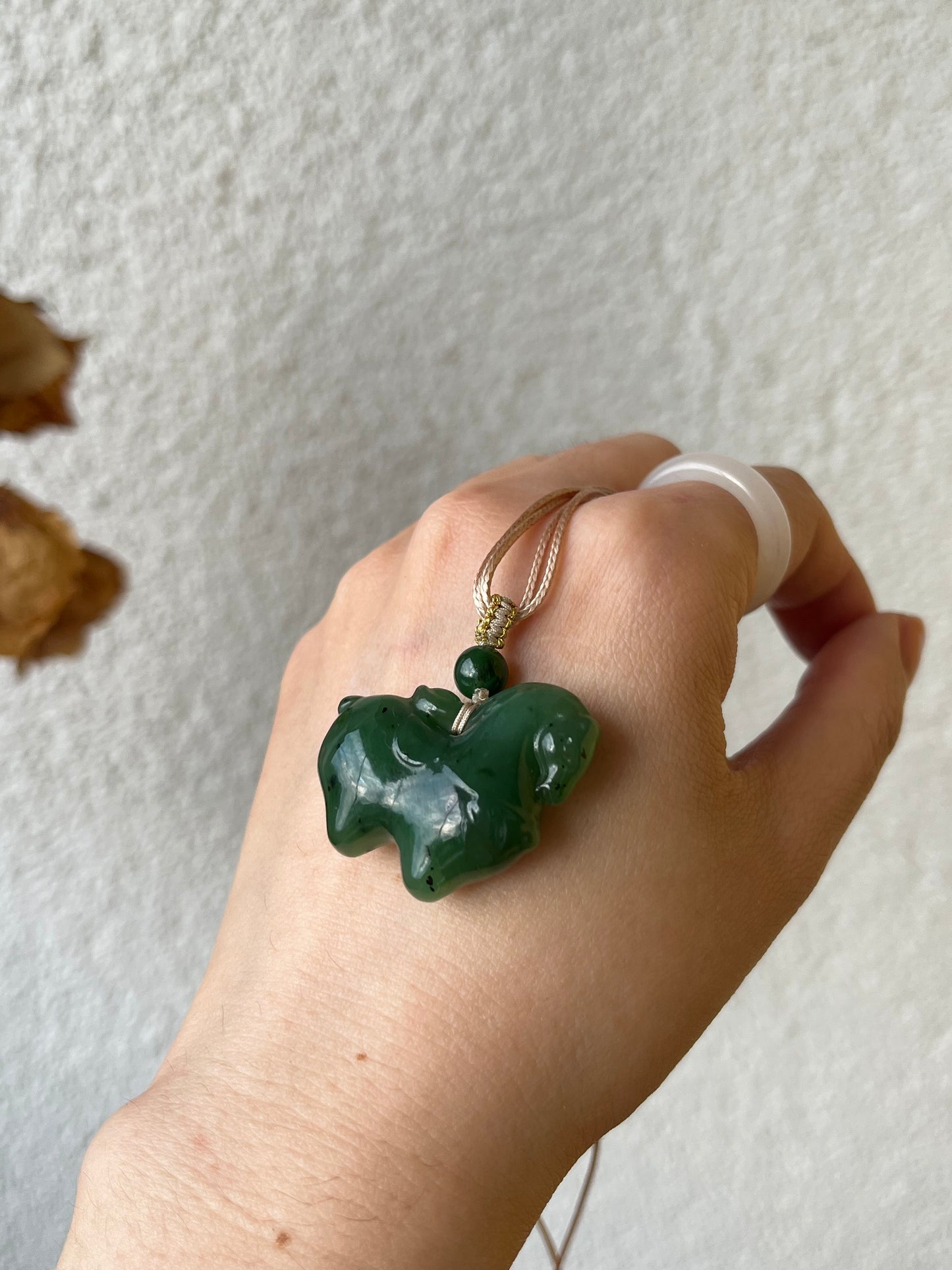Green Hetian Jade Horse Pendant