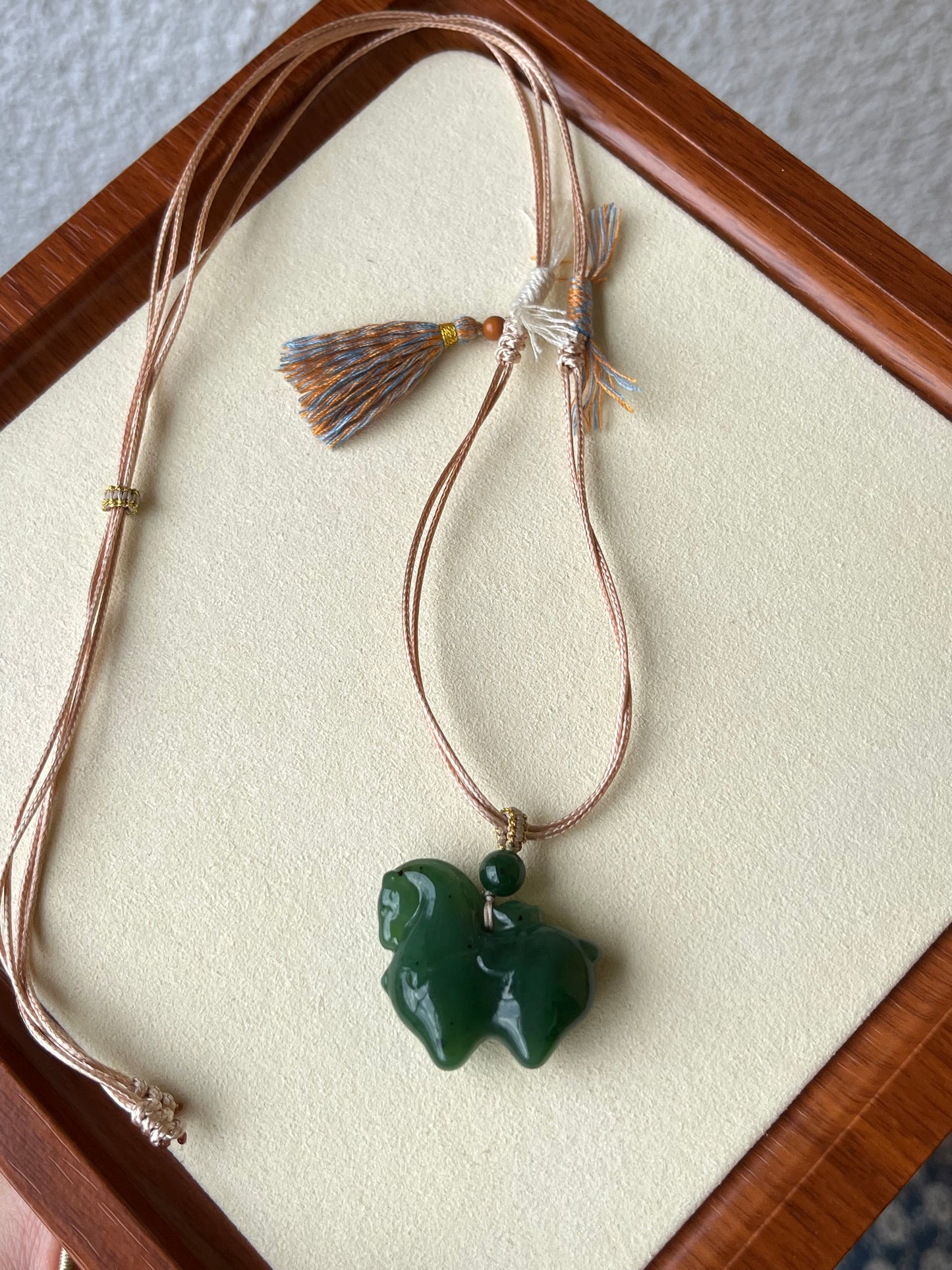 Green Hetian Jade Horse Pendant