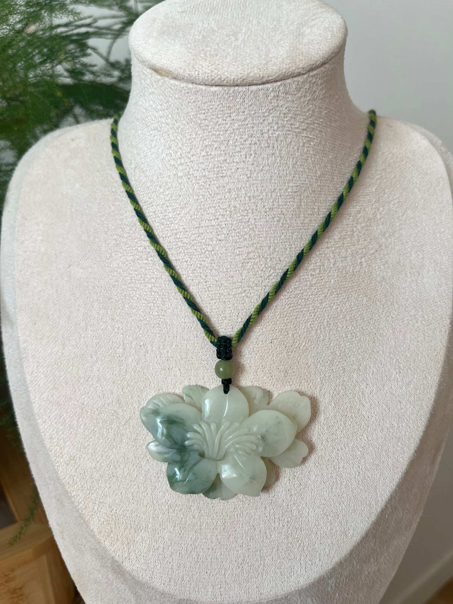 Hand Carved Xiu Jade Magnolia, Daisy