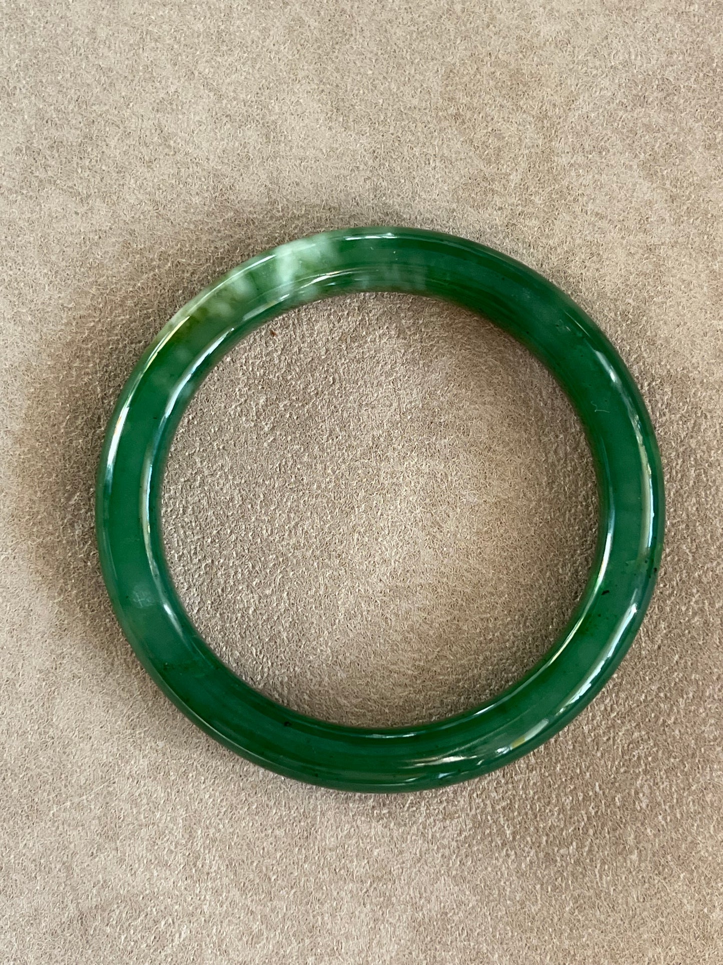 Green Hetian Jade Bangle 60mm | 碧玉手镯