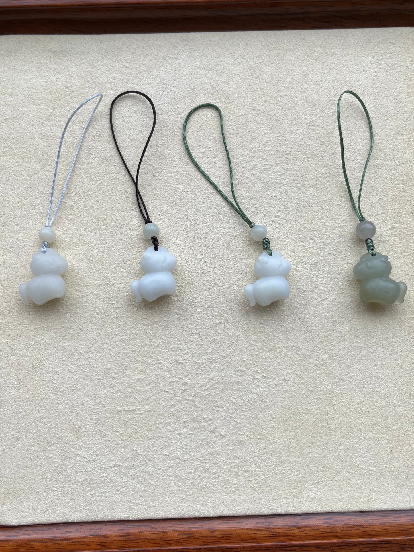 Hetian Jade Pony Phone Charm | 和田小马手机链
