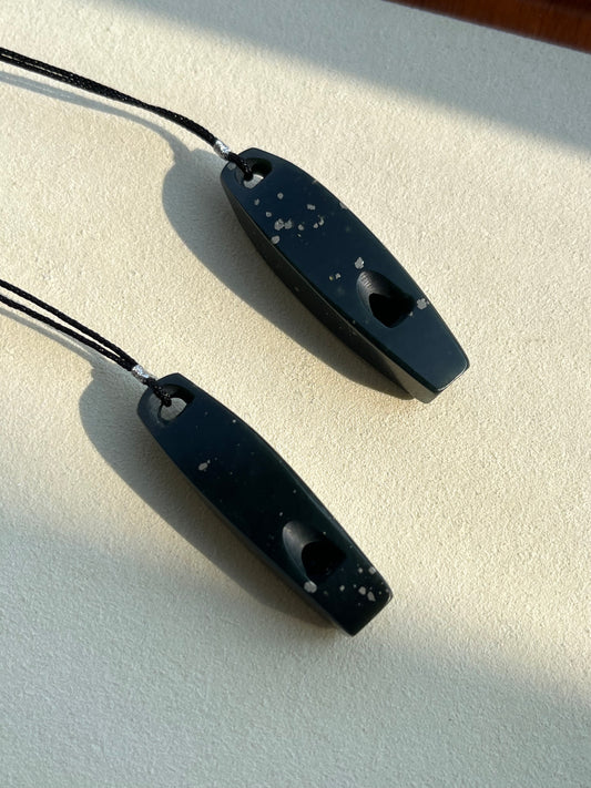 Dark Green Hetian Jade Whistle | 新疆和田黑青口哨