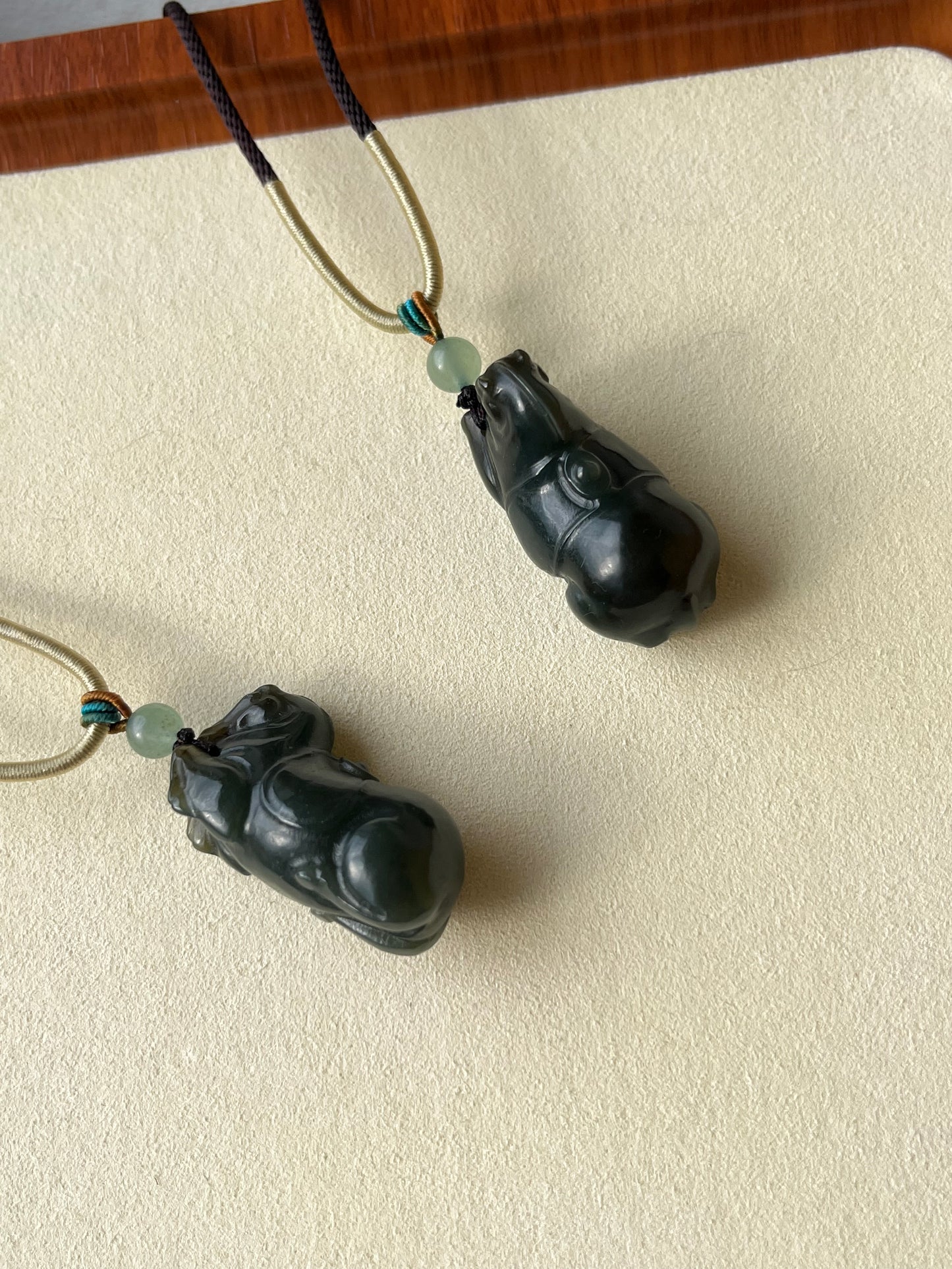 Dark Blue and Brown Hetian Jade Horse Pendant