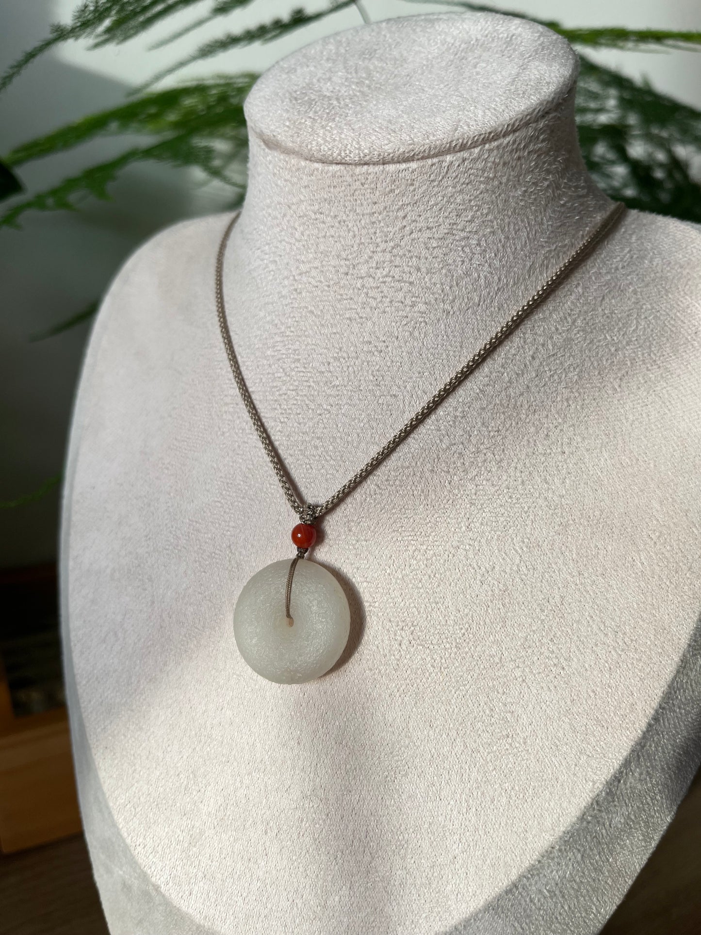 Hand Crafted Jade Safty Clasp Pendant, Jade PI Pendant, 手工和田小白玉平安扣