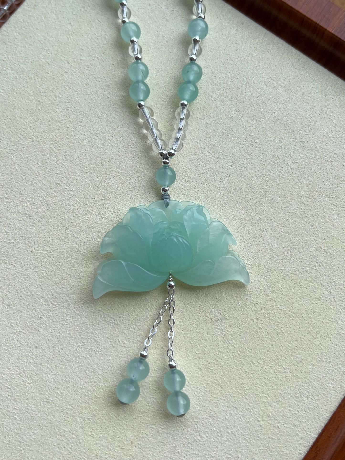 Hand Carved Blue Xiu Jade Peony Flower | 手雕岫玉天青冻牡丹
