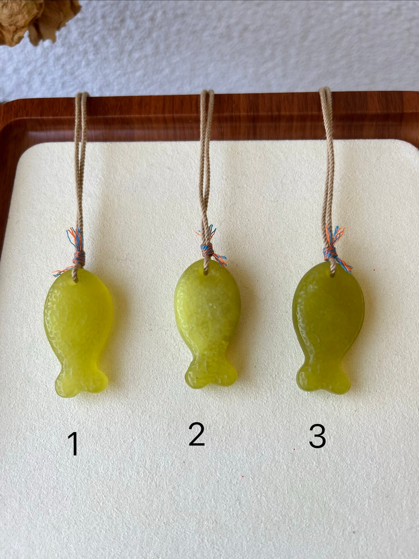 Yellow Xiu Jade Fish Necklace