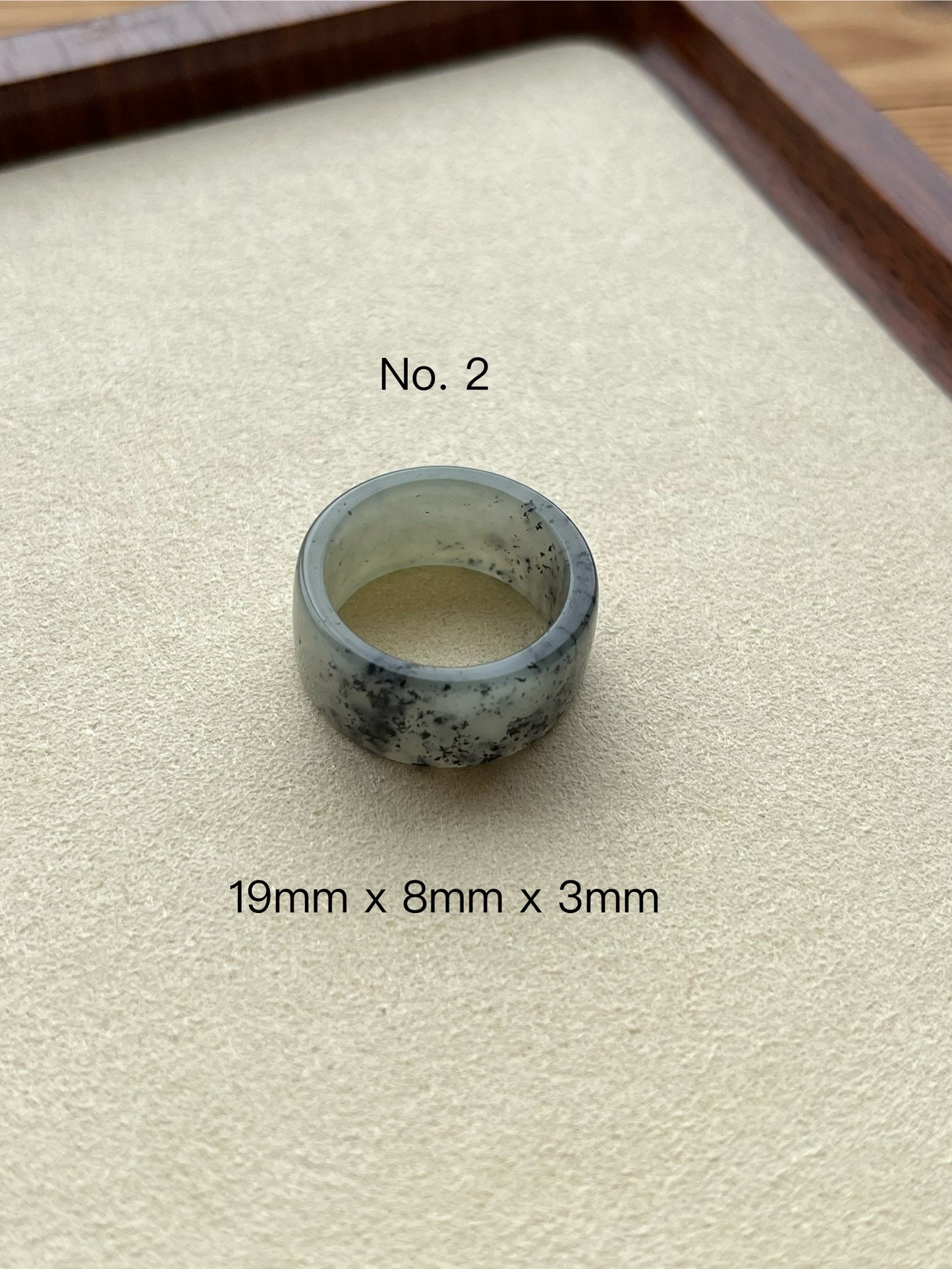 Qinghua Hetian Jade Rings | 和田点墨青花戒圈