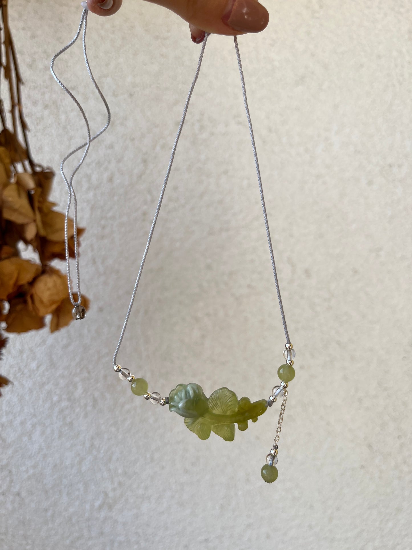 Xiu Jade Rose Necklace | 岫玉玫瑰锁骨项链