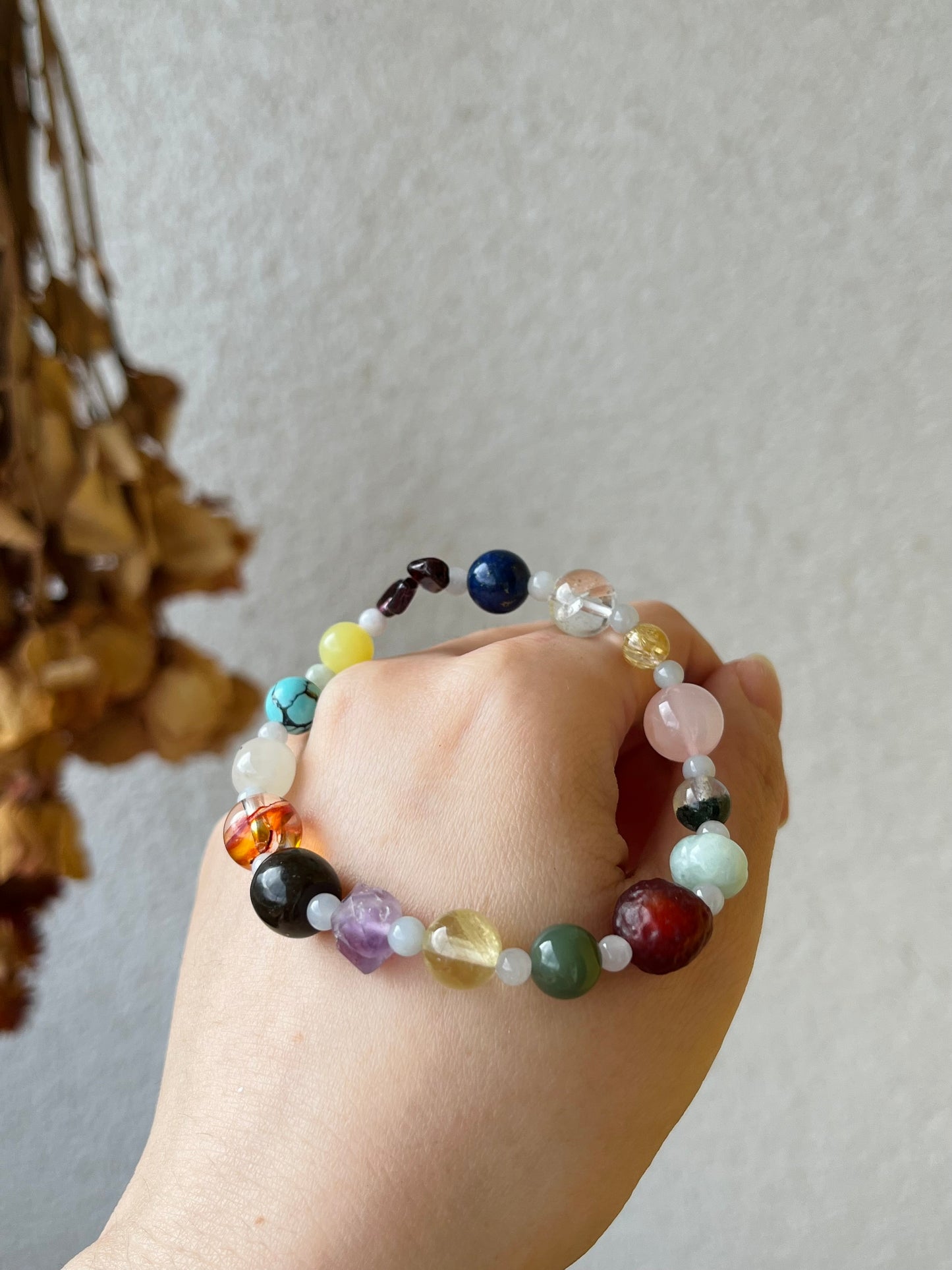 Multi Gemstone Beads Beaded Bracelet, 多宝手串