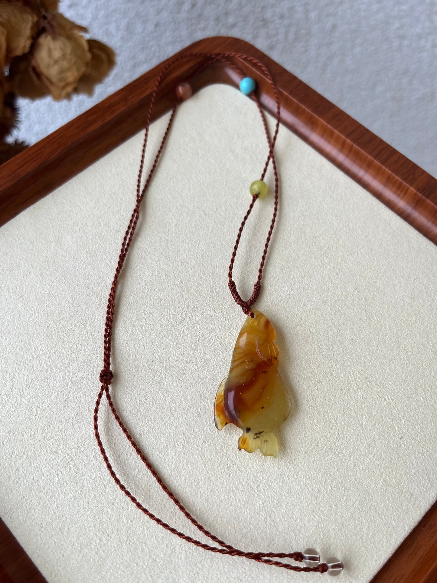 Hand Carved Xiu Jade Fish Pendant | 手雕岫玉鱼吊坠