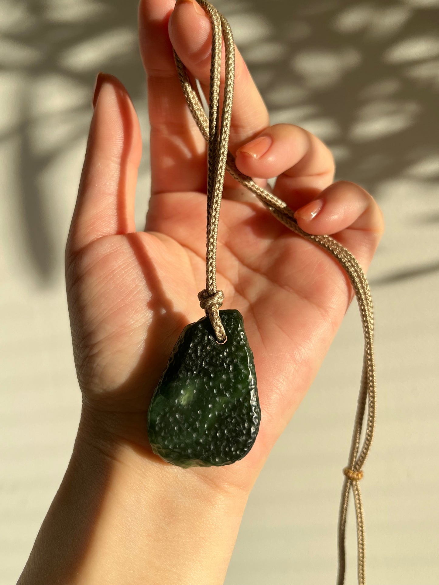 Antique-style Green Hetian Jade Irregular Shaped  Pendant