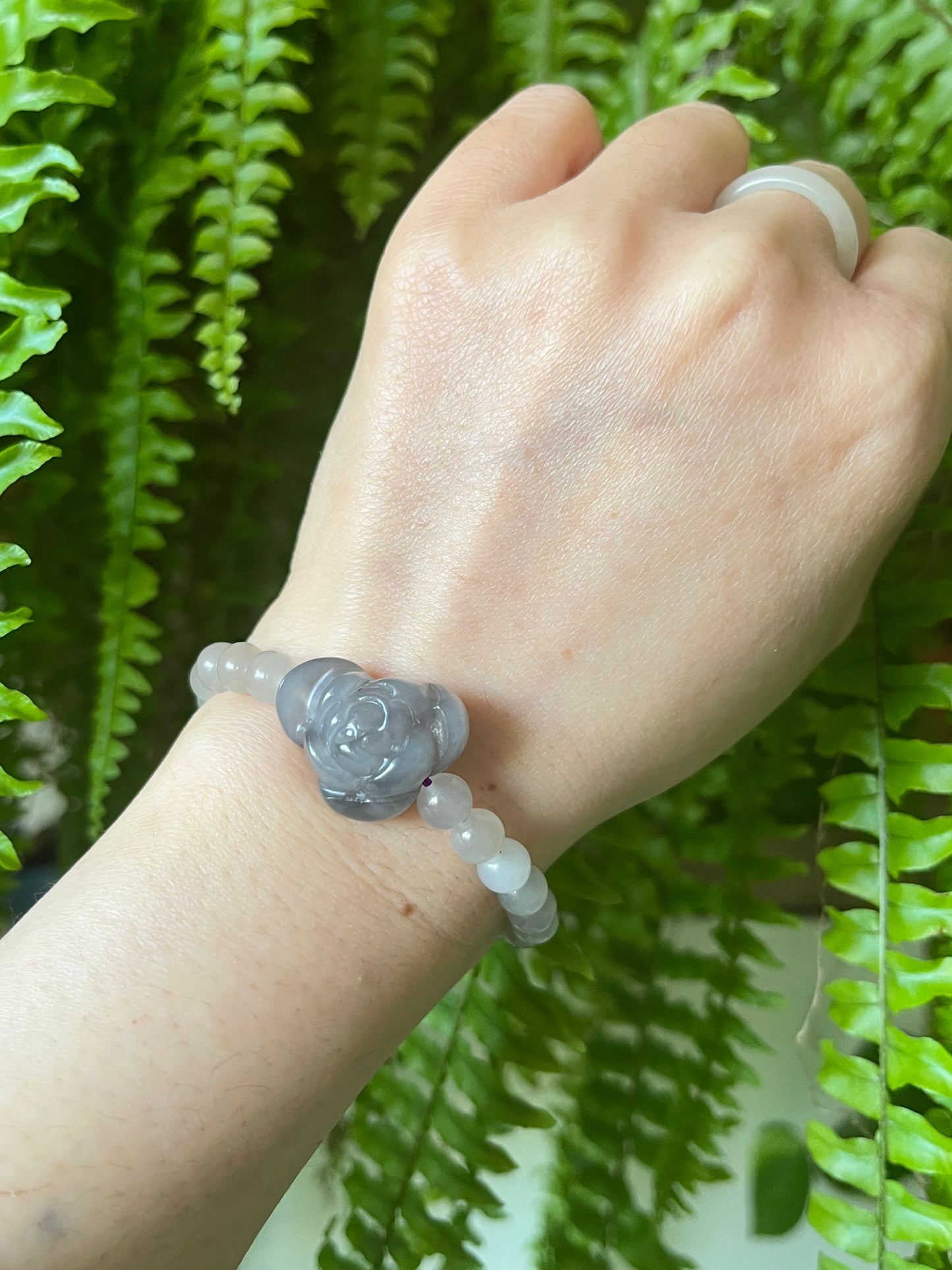 Smoky Purple Hetian Jade Bracelet and Choker Set | 和田烟紫套装