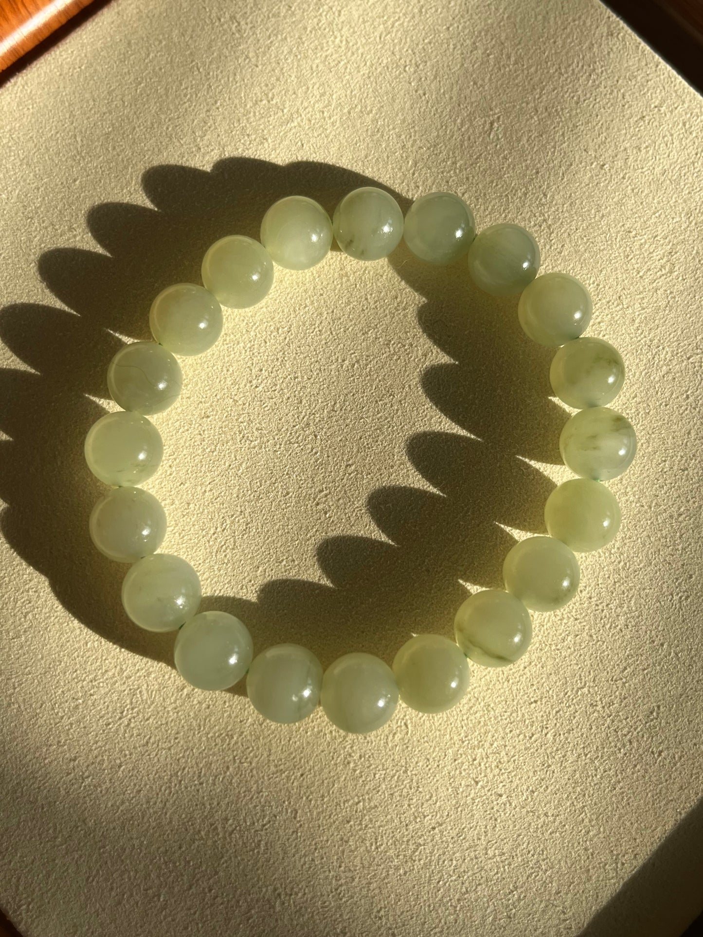 10mm Qingshui Hetian Jade Beaded Bracelet