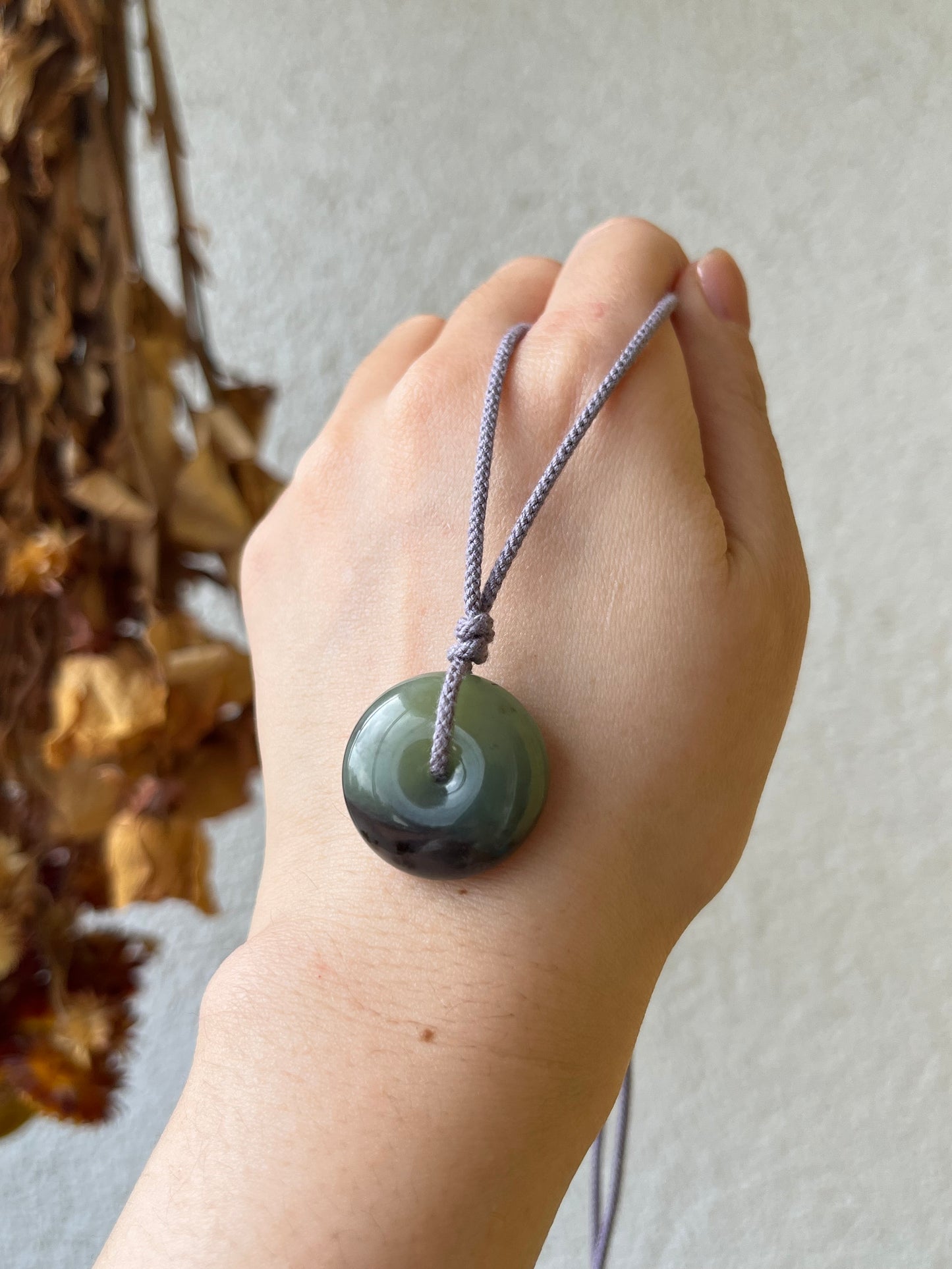 Purple and Green Two-tone Hetian Jade Safty Buckle, PI Pendant | 和田紫翠双色平安扣