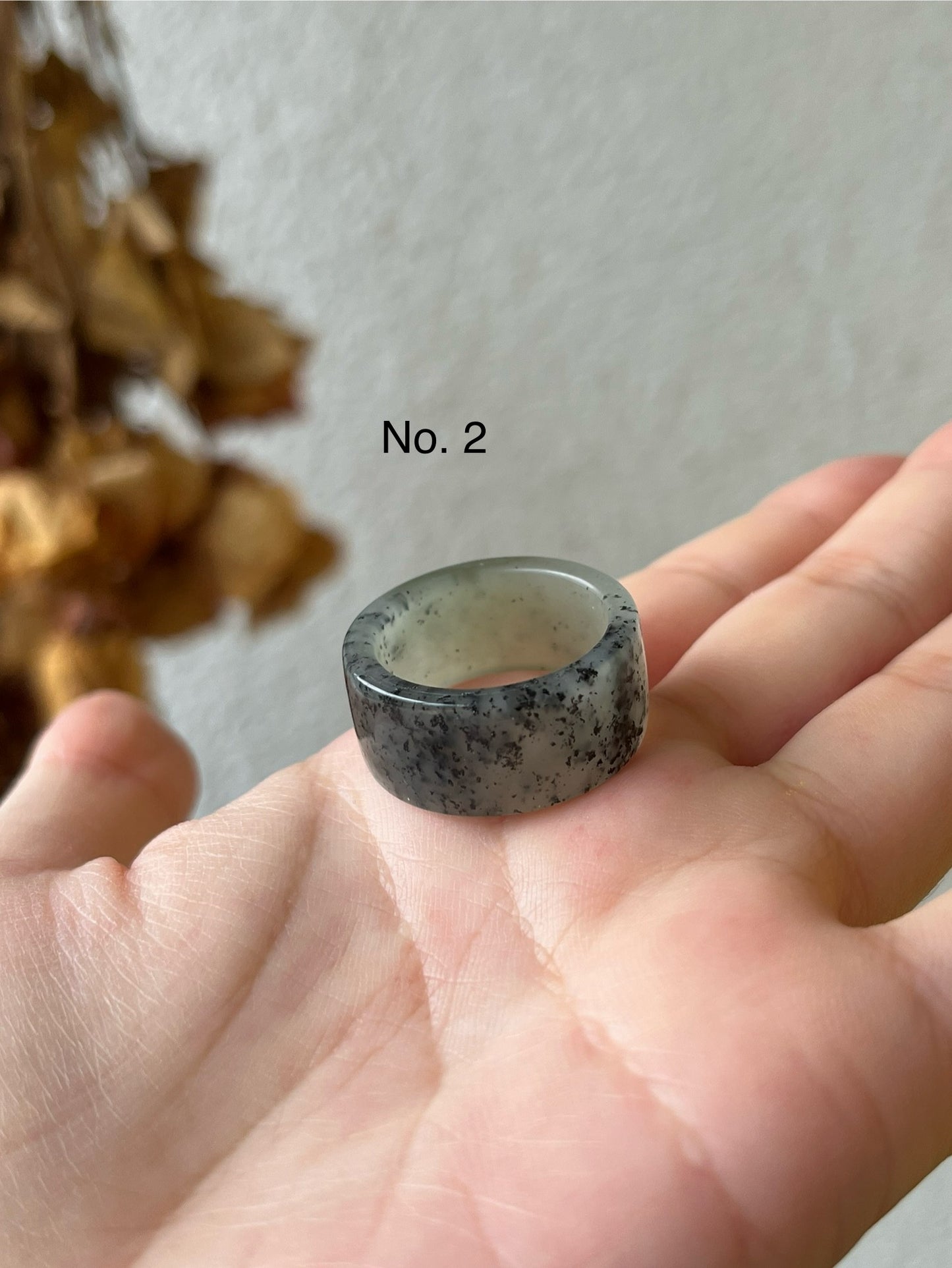 Qinghua Hetian Jade Rings | 和田点墨青花戒圈