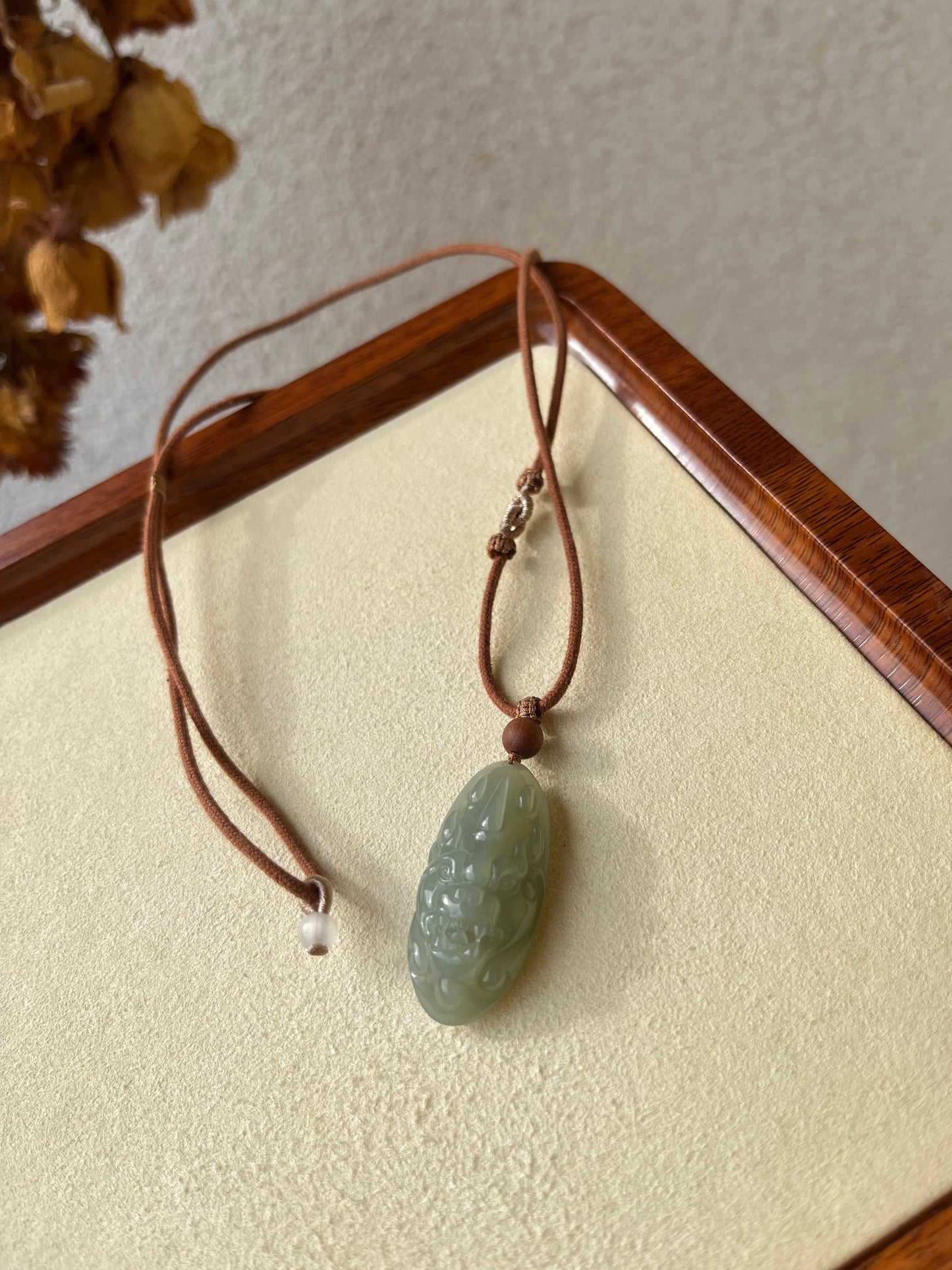 Blue Hetian Jade Beast Face Pendant | 和田且末蓝兽面