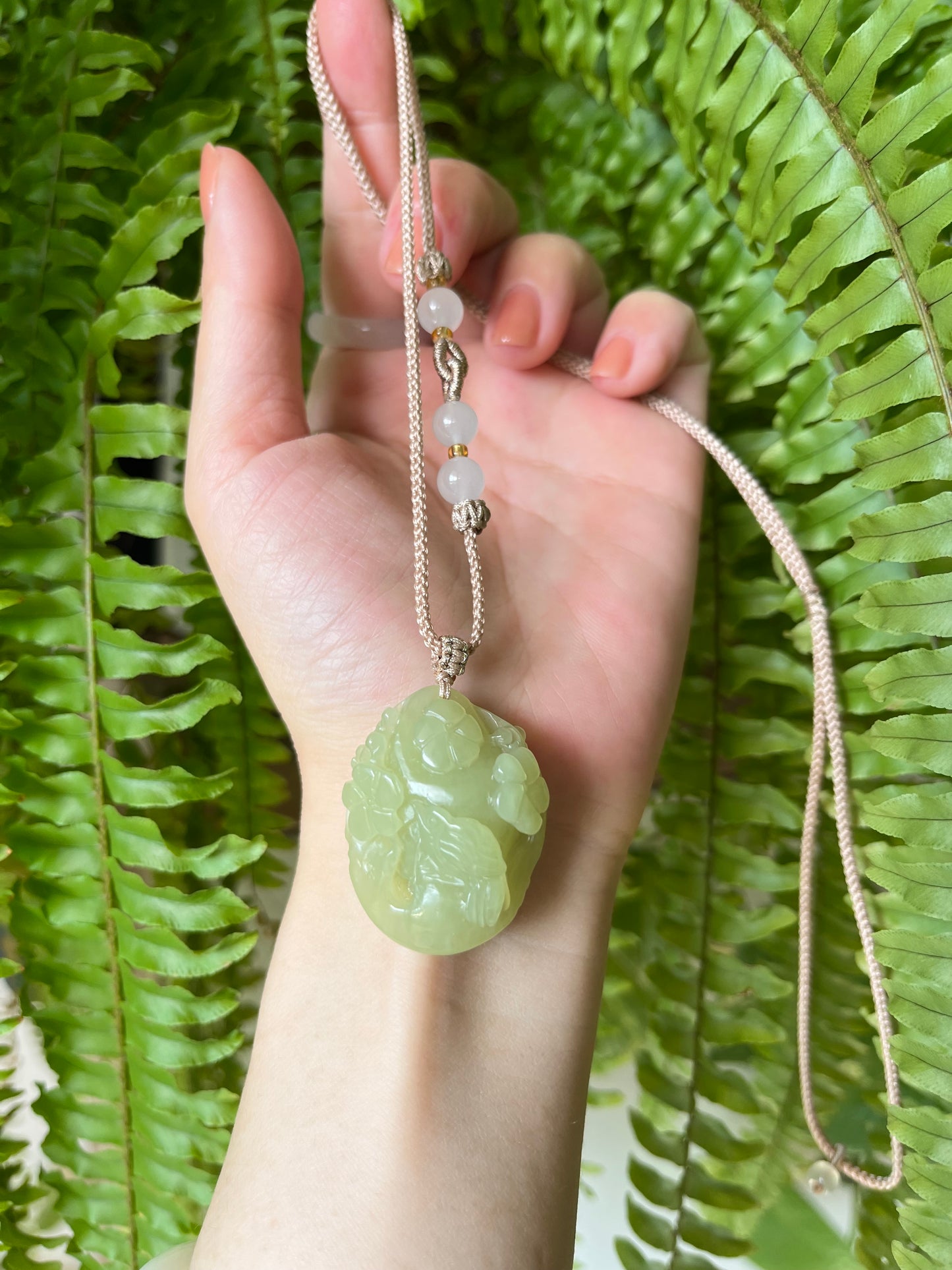 Hand Carved Yellow Hetian Jade  ‘Happiness at the Brows’ Magpie & Plum Blossom | 和田黄口喜上眉梢