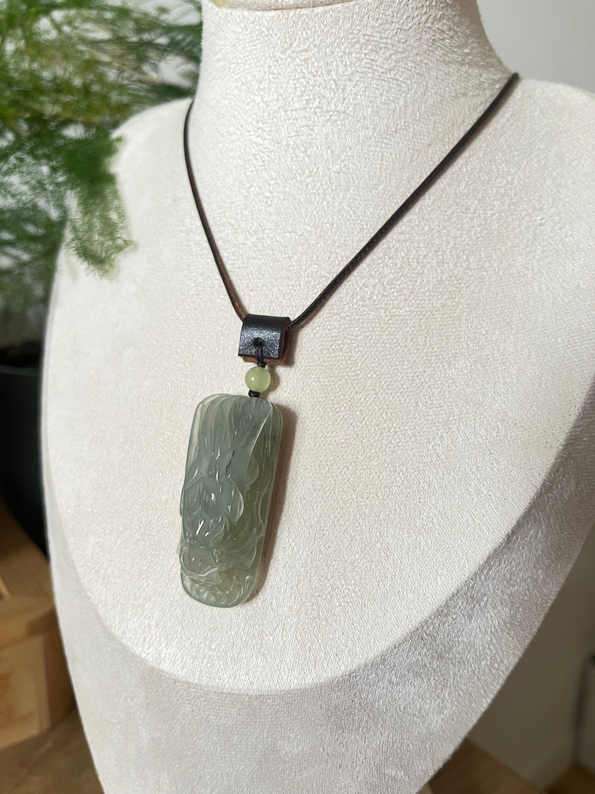 Hand Carved Xiu Jade Dragon Head Pendant | 手雕岫玉龙头