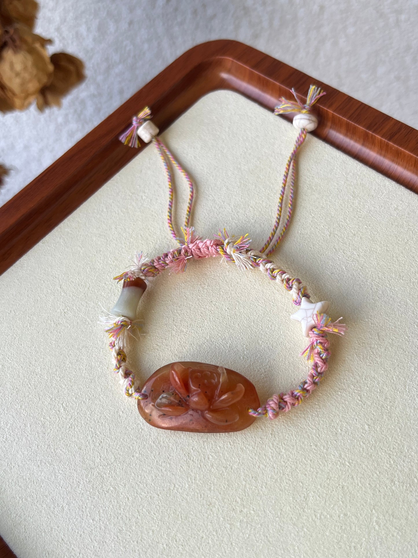 Handmade Bracelets with Hand Carved Xiu Jade Pendants