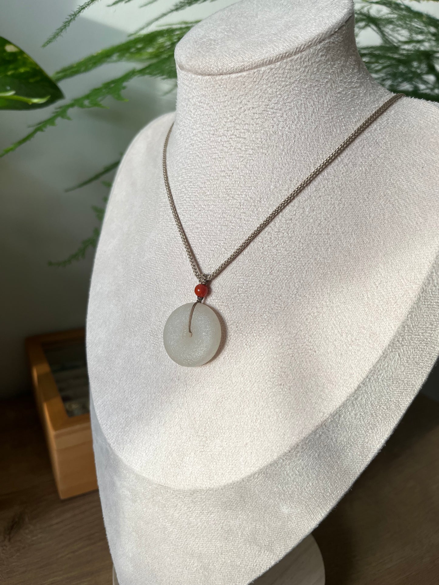 Hand Crafted Jade Safty Clasp Pendant, Jade PI Pendant, 手工和田小白玉平安扣