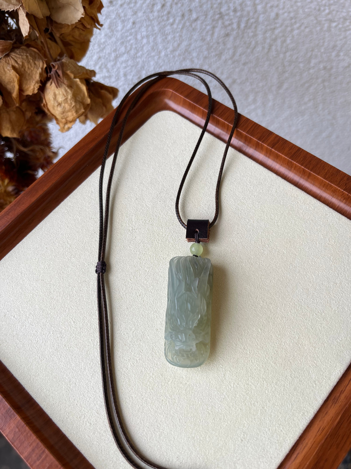 Hand Carved Xiu Jade Dragon Head Pendant | 手雕岫玉龙头