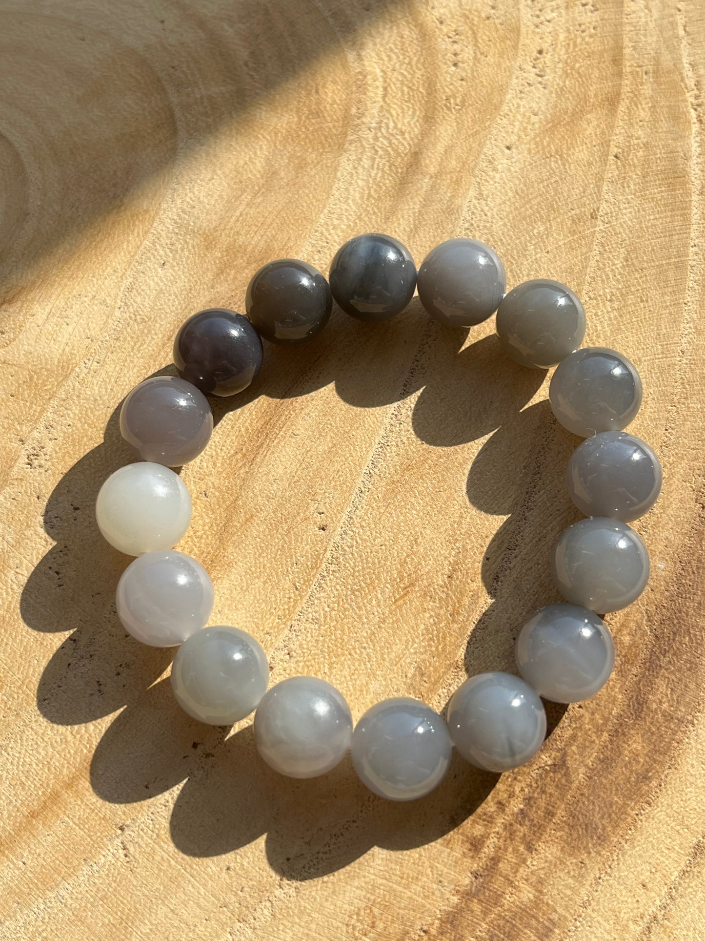 Hetian Jade Smoky Purple Gradient Beaded (12mm) Bracelet