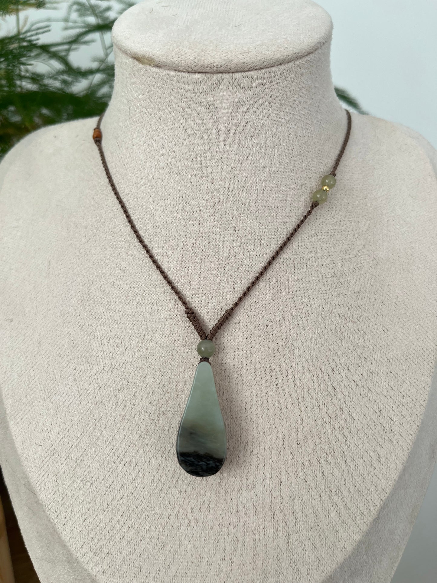 Small Hetian Jade Landscape Pendant | 和田青花小山水吊坠