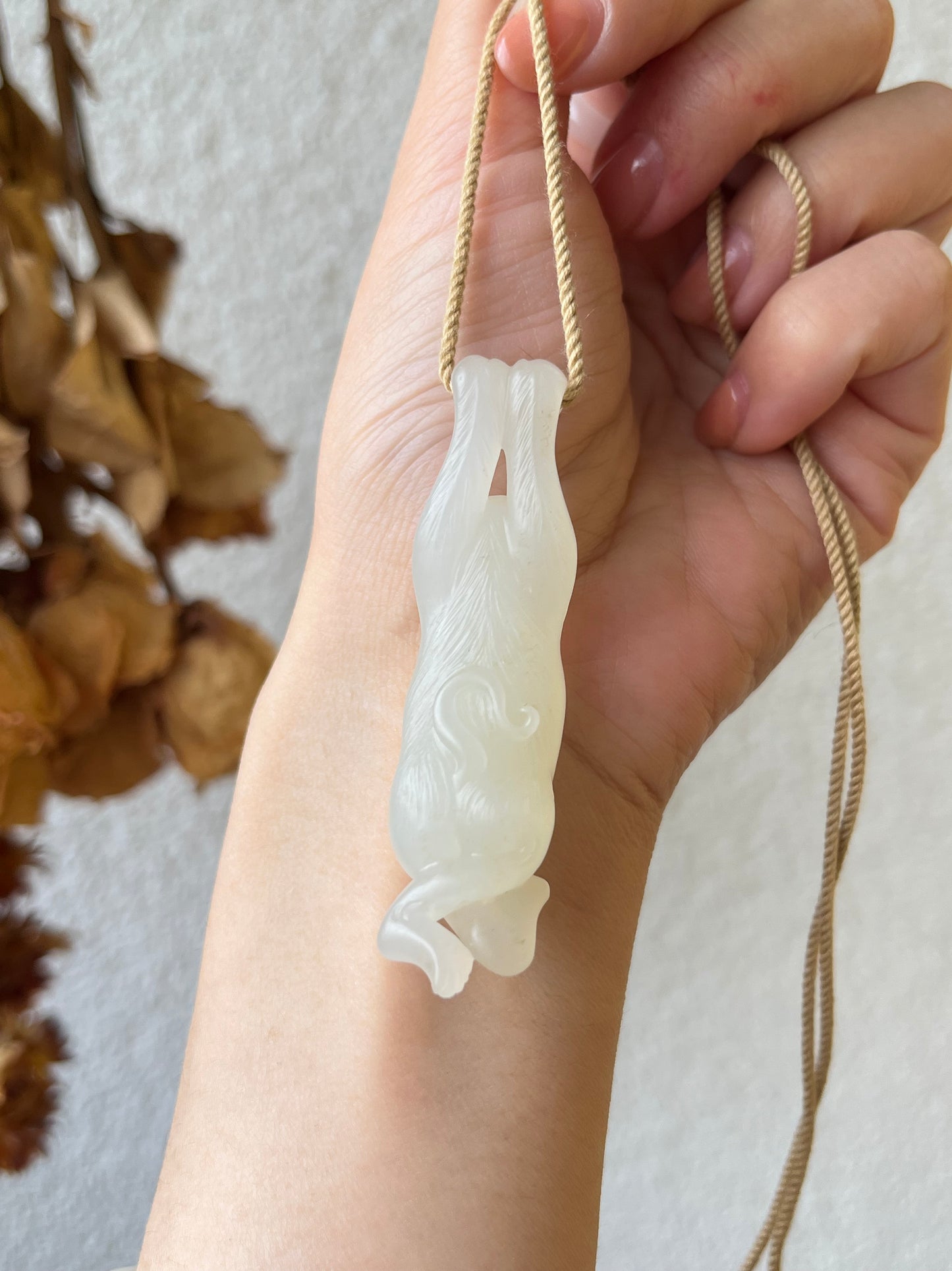 Custom Order: Hand Carved White Hetian Jade Monkey