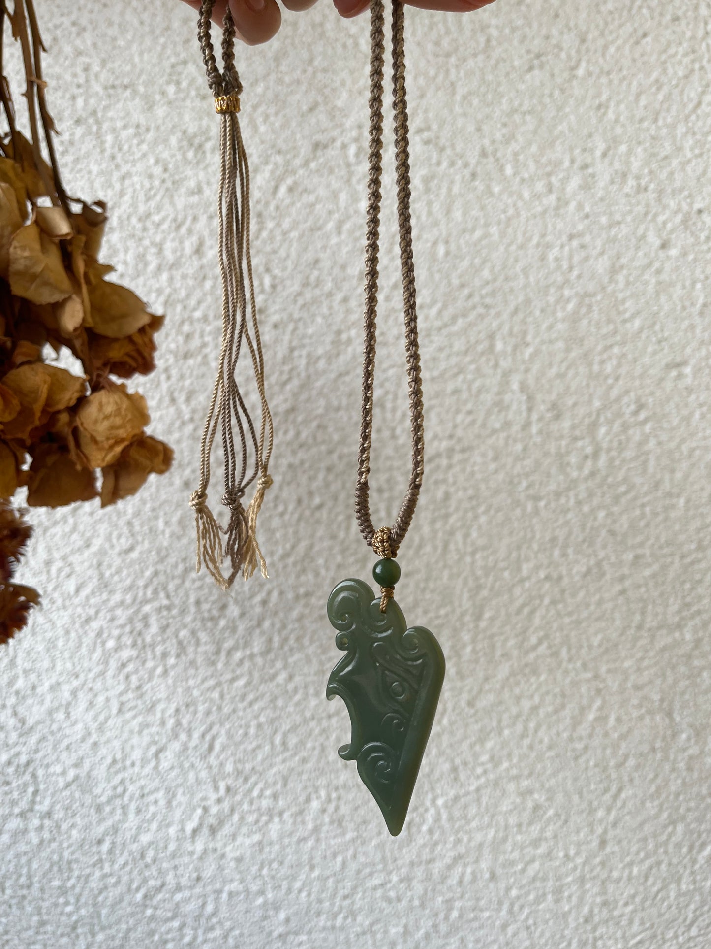 Hand Carved Hetian Jade Antique-style Pendant with Ruyi Pattern