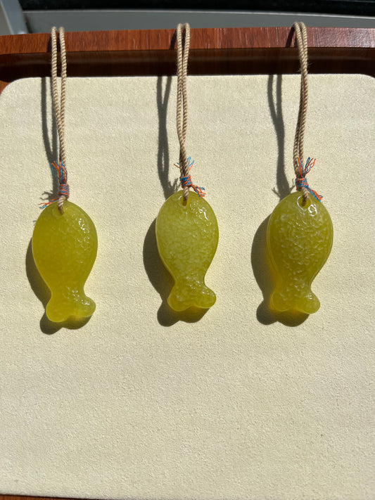 Yellow Xiu Jade Fish Necklace