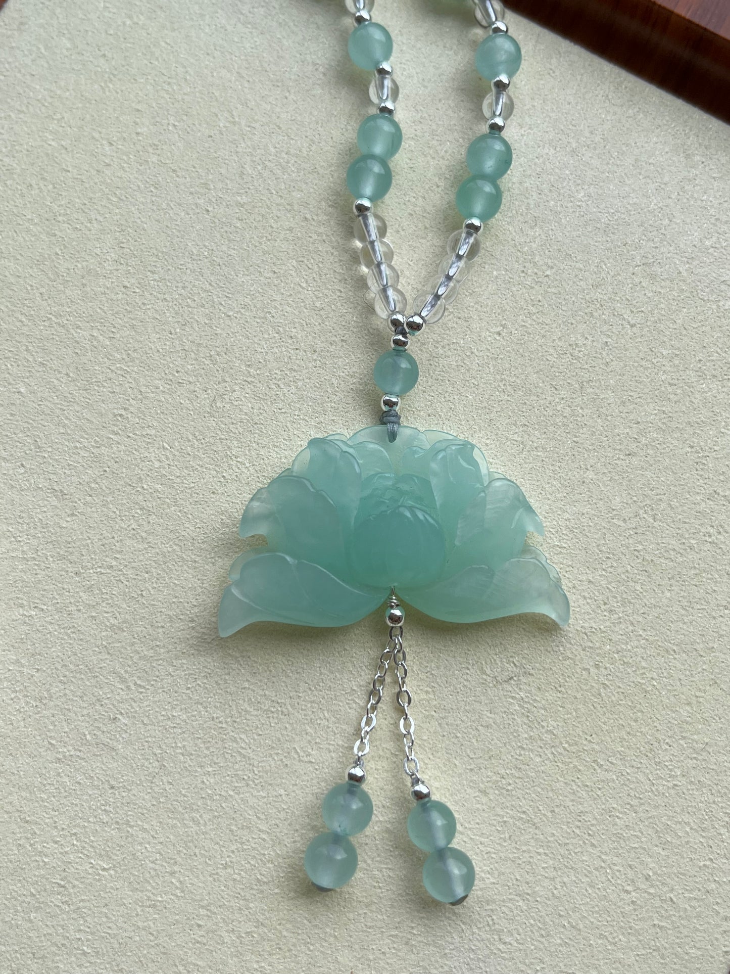 Hand Carved Blue Xiu Jade Peony Flower | 手雕岫玉天青冻牡丹