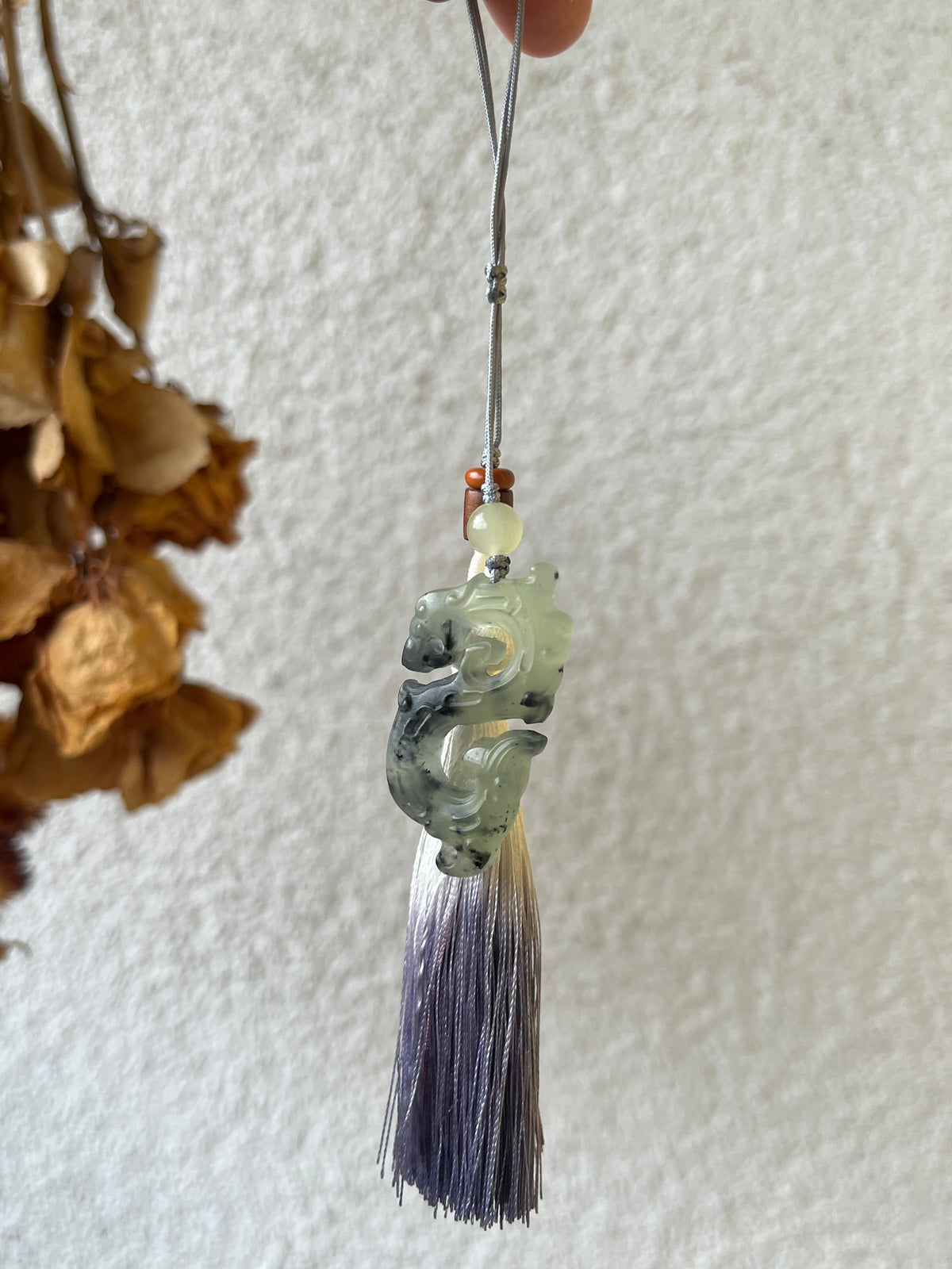 Xiu Jade Ancient Style Dragon Bag Charm