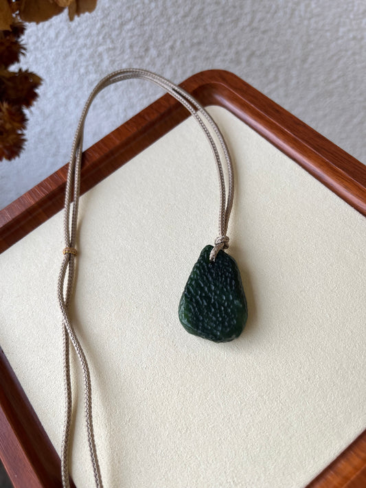 Antique-style Green Hetian Jade Irregular Shaped  Pendant