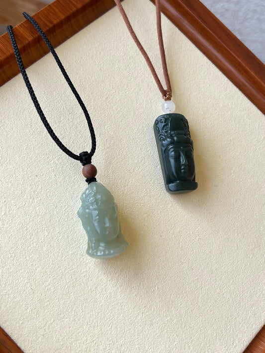 Hetian Jade Guanyin / Kwan Yin Head | 和田玉观音头吊坠