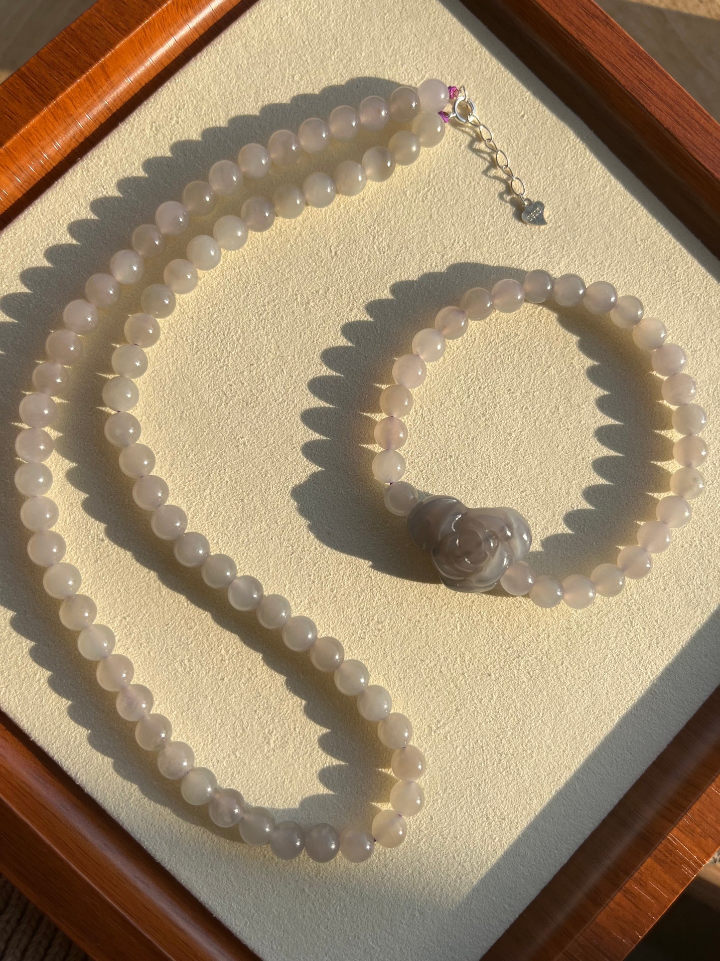 Smoky Purple Hetian Jade Bracelet and Choker Set | 和田烟紫套装